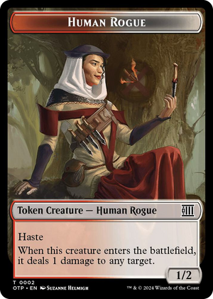 0002 Human Rogue // Plot Double-Sided Token T Outlaws of Thunder Junction: Breaking News