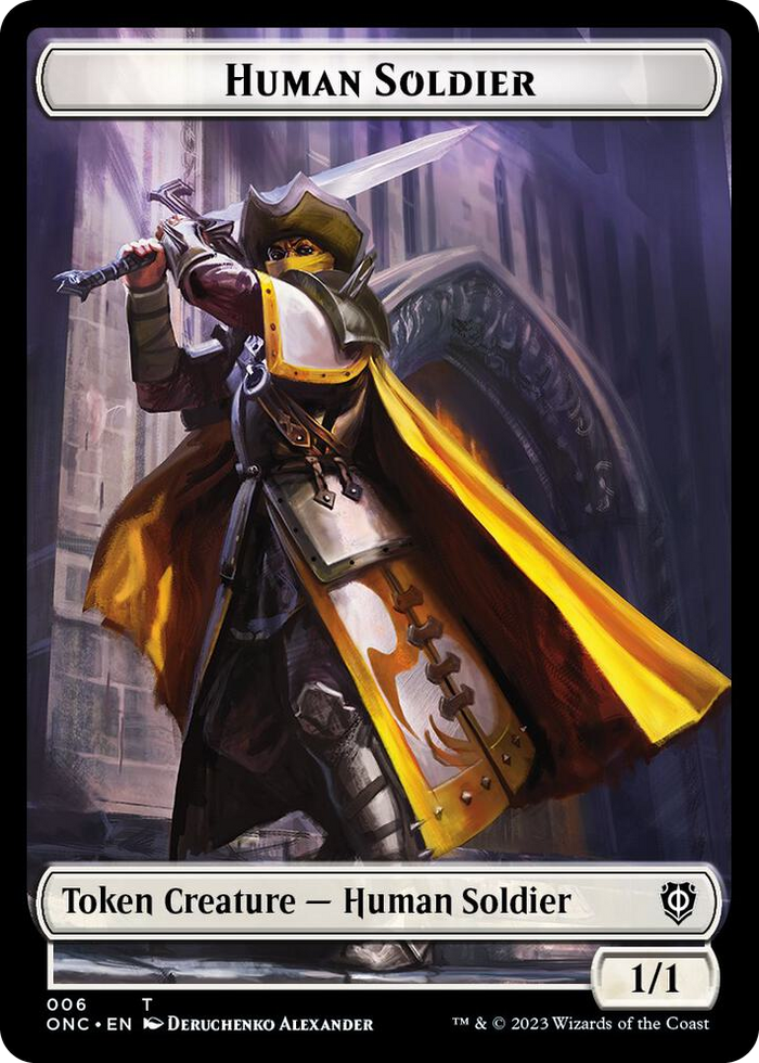 Human Soldier // Elephant Double-Sided Token #6 T - Commander: Phyrexia: All Will Be One Pokemon card