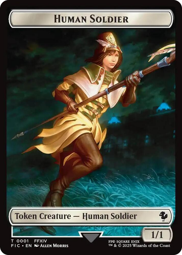 Human Soldier // Hero (0009) Double-Sided Token #1 T - Commander: FINAL FANTASY Pokemon card