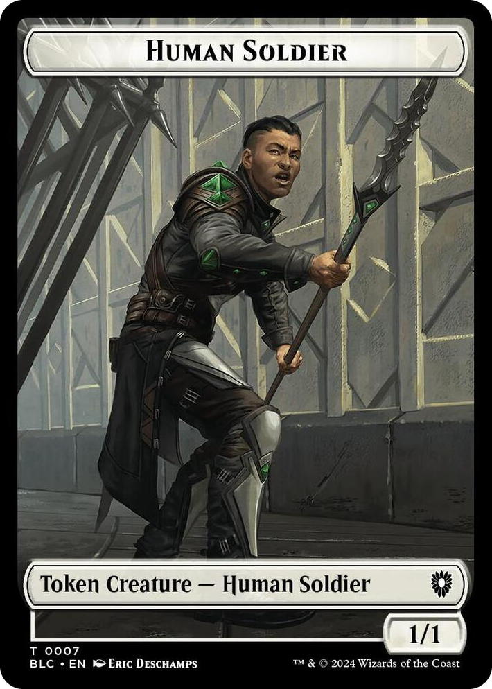 0007 Human Soldier // Wolf (0035) Double-Sided Token T Commander: Bloomburrow