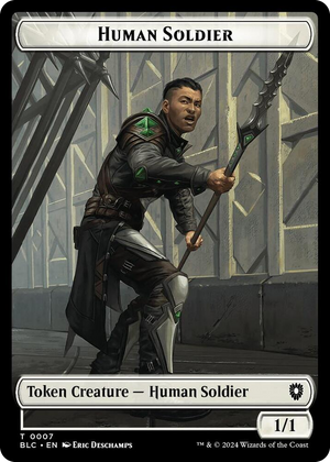 0007 Human Soldier // Wolf (0035) Double-Sided Token T Commander: Bloomburrow