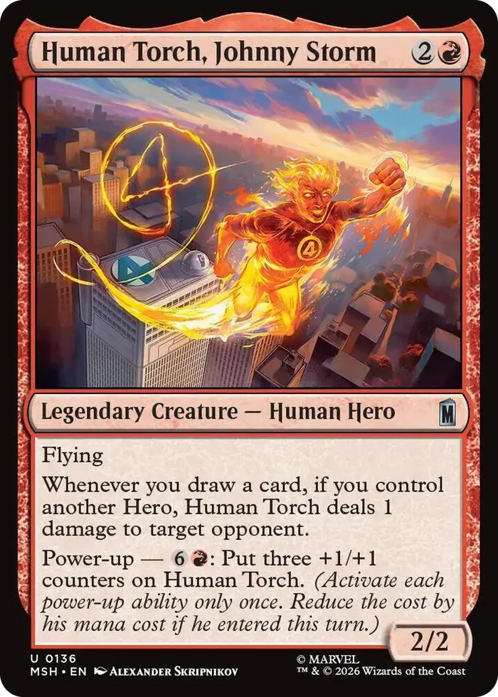 0136 Human Torch, Johnny Storm U Marvel Super Heroes