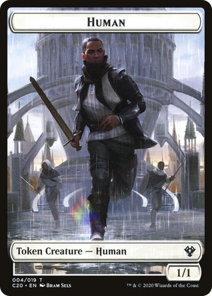 0004 Human // Treasure Double-Sided Token T Commander 2020