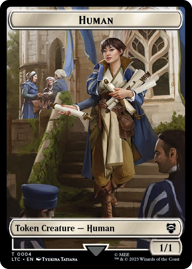 0004 Human // Treasure Double-Sided Token T Commander: The Lord of the Rings: Tales of Middle-earth