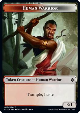 0013 Human Warrior // Food (018) Double-Sided Token T Throne of Eldraine