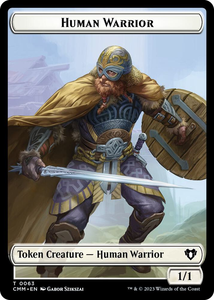 0063 Human Warrior // Zombie Army Double-Sided Token T Commander Masters