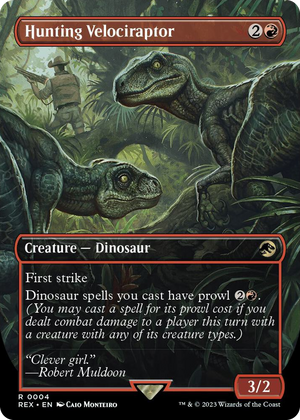 0004 Hunting Velociraptor (Borderless) R Universes Beyond: Jurassic World Collection