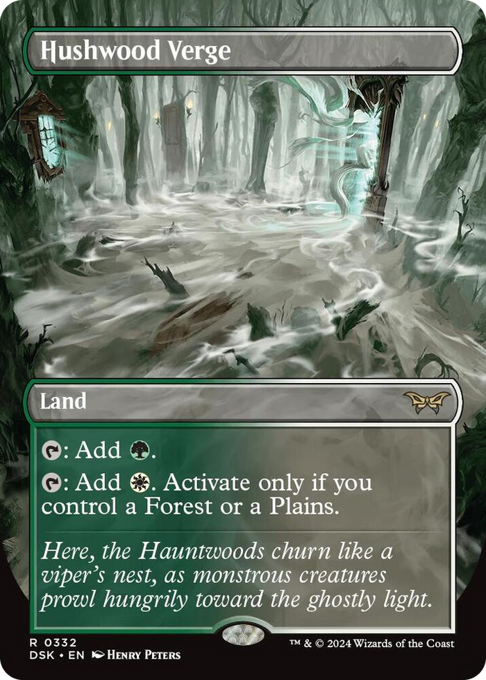 Hushwood Verge (Borderless) #332 R - Duskmourn: House of Horror Pokemon card
