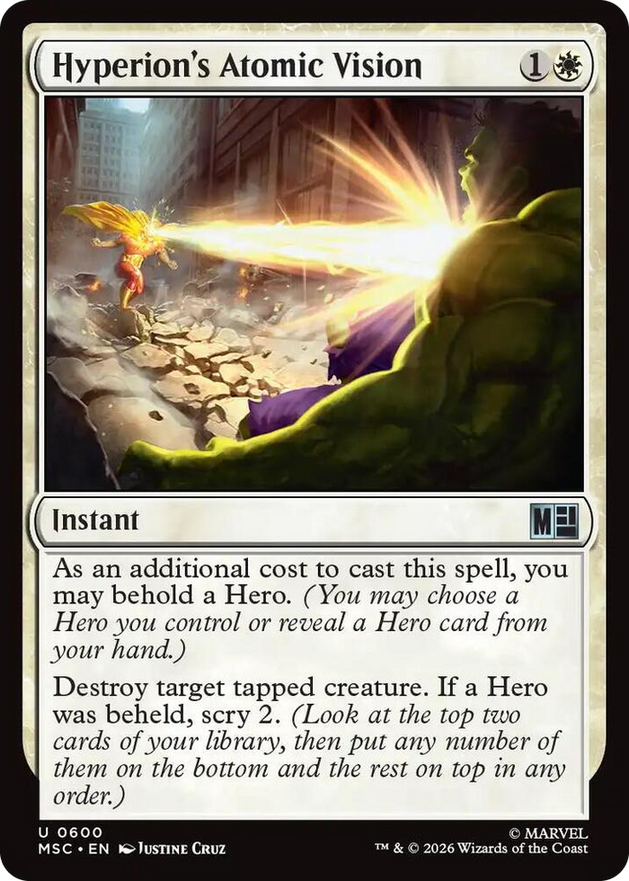 Hyperion's Atomic Vision #600 U - Commander: Marvel Super Heroes Pokemon card