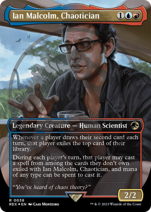 0038 Ian Malcolm, Chaotician (Borderless) (Emblem) R Universes Beyond: Jurassic World Collection