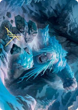 0046 Icehide Troll Art Card (Gold-Stamped Signature) S Art Series: Kaldheim