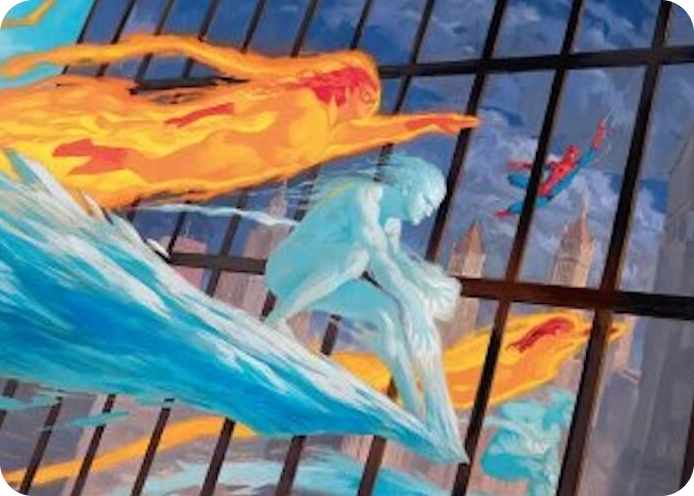 Iceman and Firestar Art Card #45 S - Art Series: Marvel Super Heroes Pokemon card