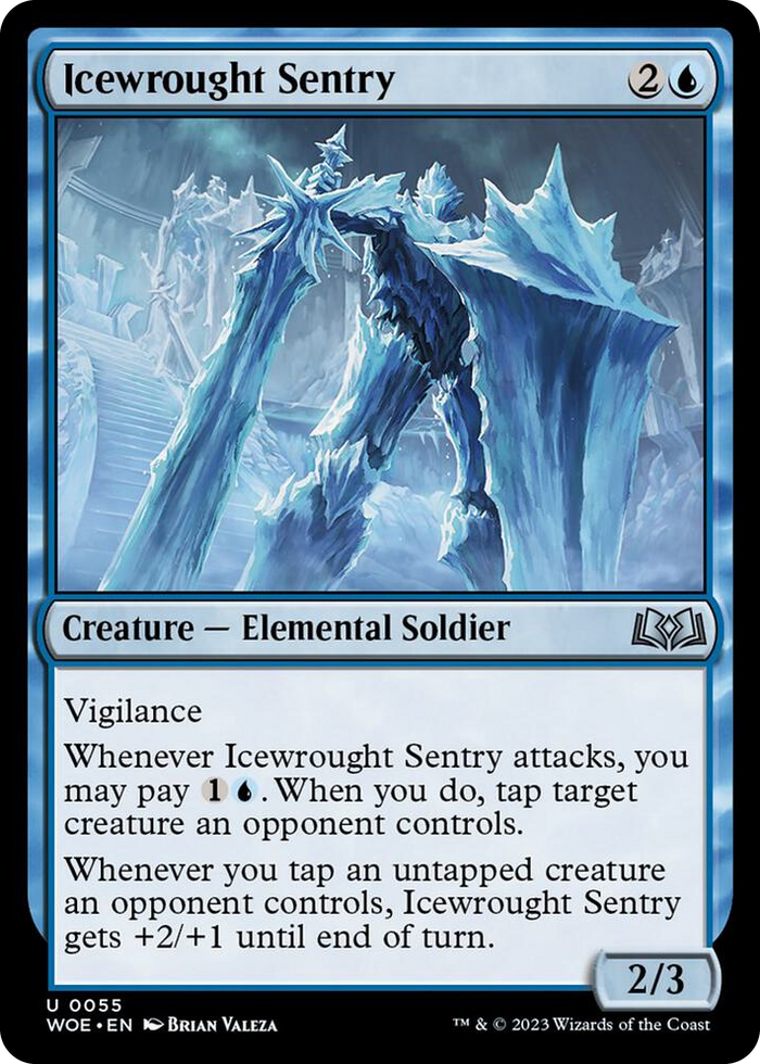 Icewrought Sentry #55 U - Wilds of Eldraine Pokemon card