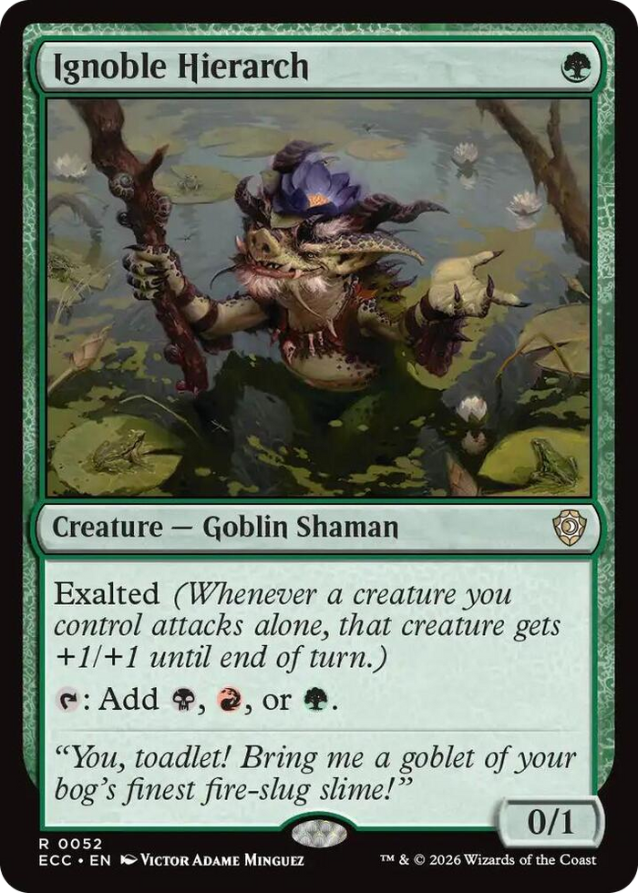 Ignoble Hierarch #52 R - Commander: Lorwyn Eclipsed Pokemon card