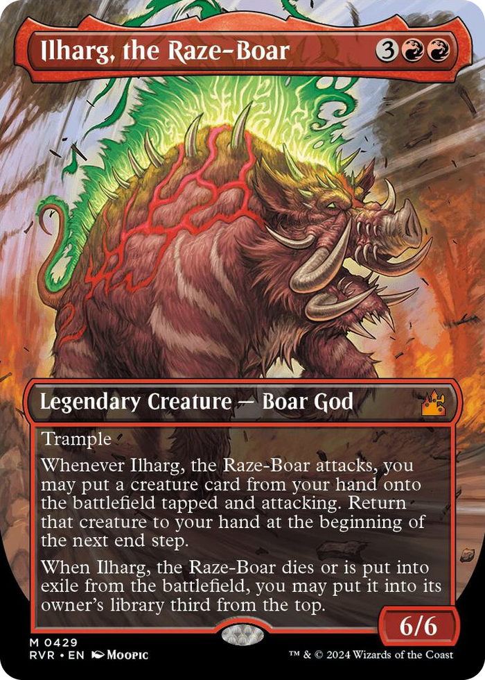Ilharg, the Raze-Boar (Anime Borderless) #429 M - Ravnica Remastered Pokemon card