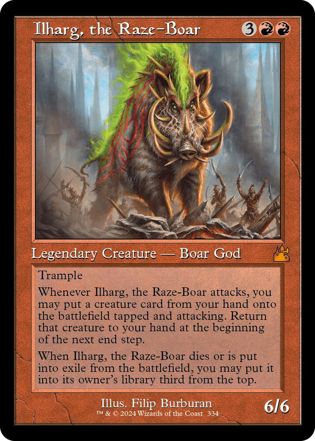 0334 Ilharg, the Raze-Boar (Retro Frame) M Ravnica Remastered