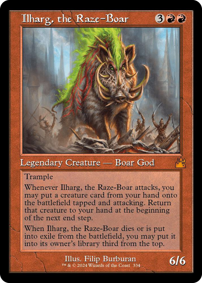 Ilharg, the Raze-Boar (Retro Frame) #334 M - Ravnica Remastered Pokemon card