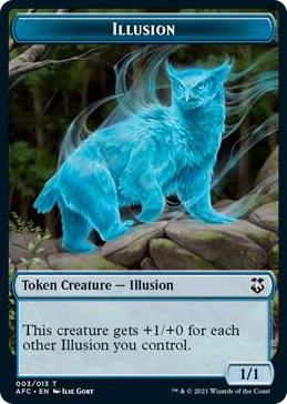 0003 Illusion // Skeleton Double-Sided Token T Commander: Adventures in the Forgotten Realms