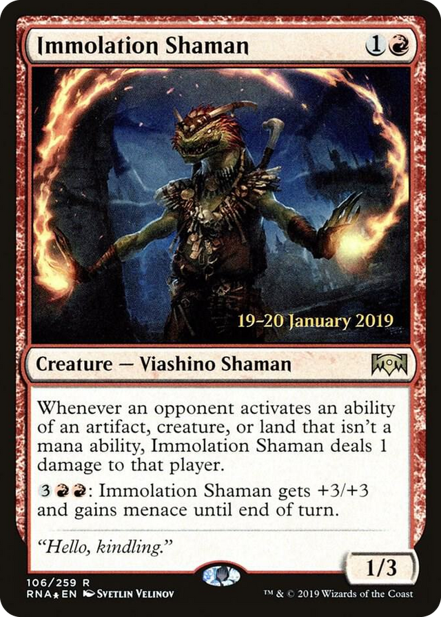 0106 Immolation Shaman R Prerelease Cards