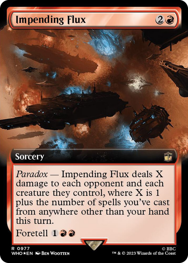 0977 Impending Flux (Extended Art) (Surge Foil) R Universes Beyond: Doctor Who