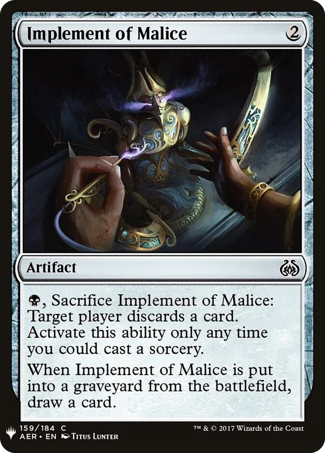 0159 Implement of Malice C The List Reprints