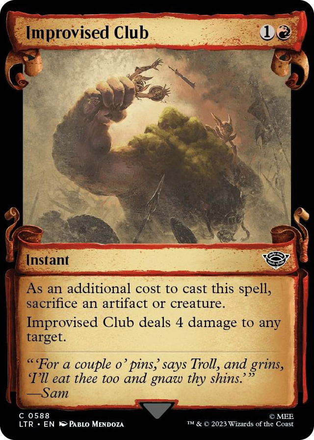 Improvised Club (Showcase Scrolls) #588 C - Universes Beyond: The Lord of the Rings: Tales of Middle-earth Pokemon card