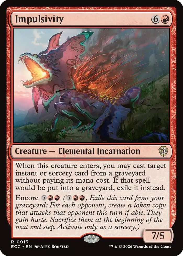 Impulsivity #13 R - Commander: Lorwyn Eclipsed Pokemon card