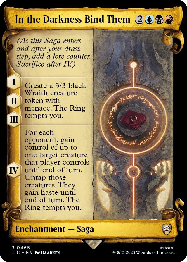 In the Darkness Bind Them (Showcase Scrolls) #465 R - Commander: The Lord of the Rings: Tales of Middle-earth Pokemon card