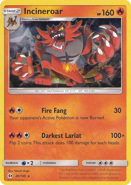 0026 Incineroar - 026/149 (Cracked Ice Holo) Holo Rare Deck Exclusives