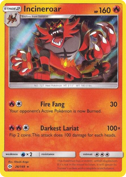 0026 Incineroar - 26/149 (Water Web Holo) Holo Rare Miscellaneous Cards & Products