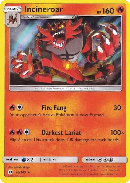 0026 Incineroar - 26/149 (Water Web Holo) Holo Rare Miscellaneous Cards & Products