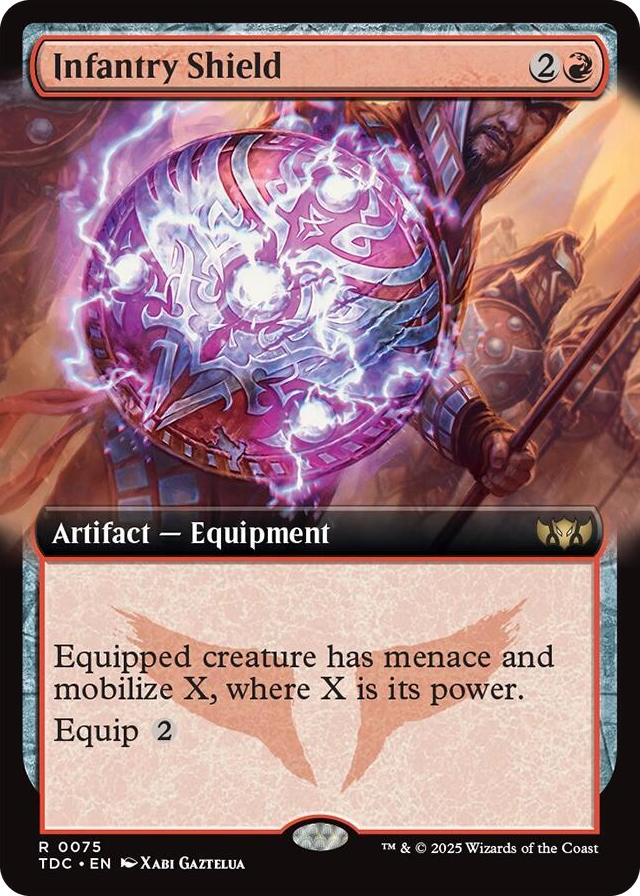 0075 Infantry Shield (Extended Art) R Commander: Tarkir: Dragonstorm