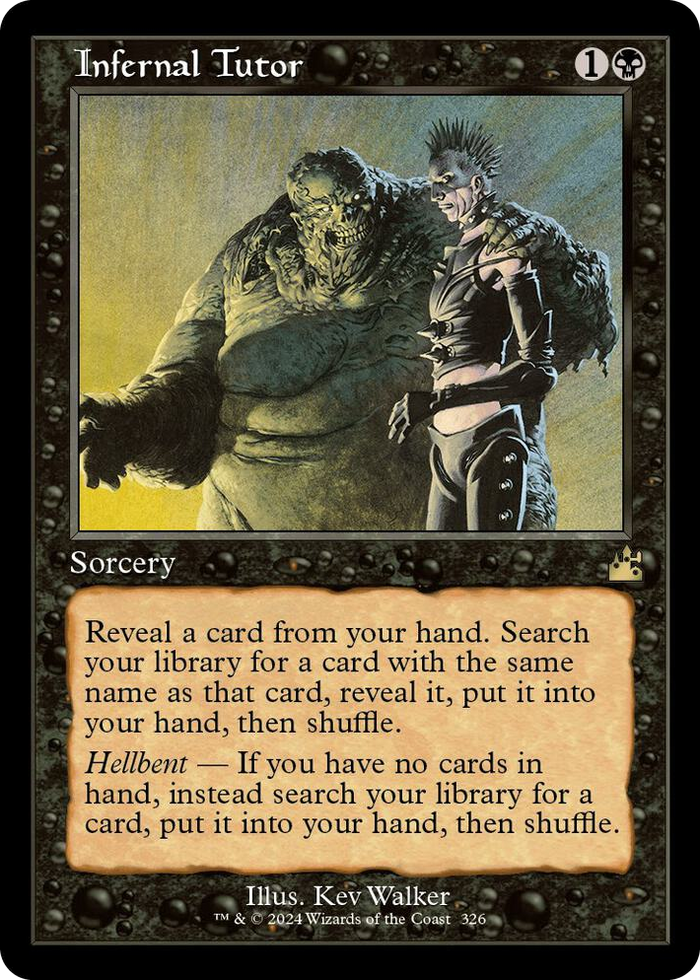 Infernal Tutor (Retro Frame) #326 R - Ravnica Remastered Pokemon card