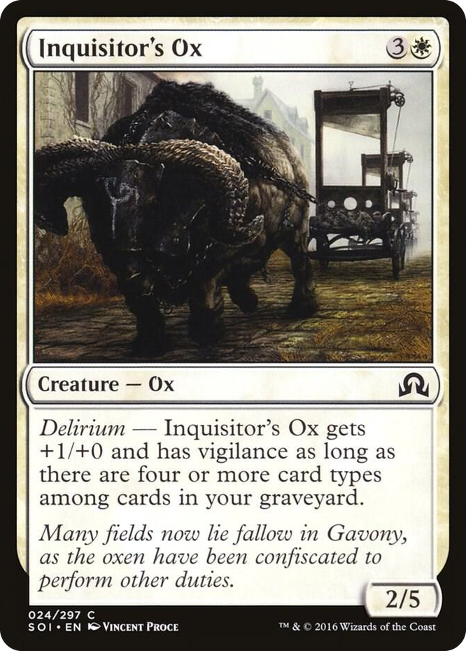 Inquisitor's Ox #24 C - Shadows over Innistrad Pokemon card