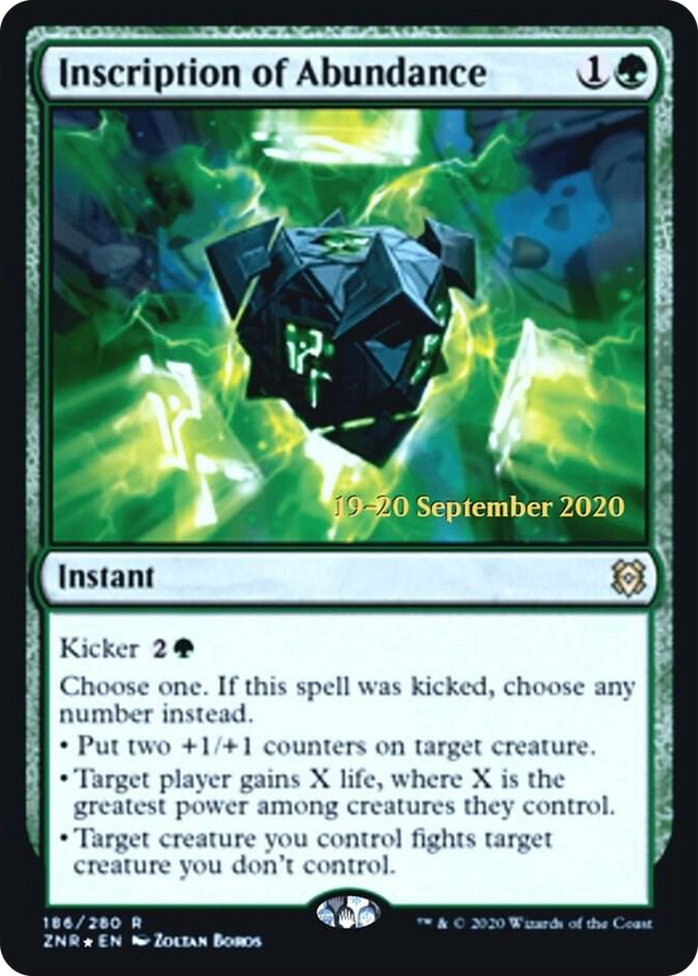 0186 Inscription of Abundance R Prerelease Cards