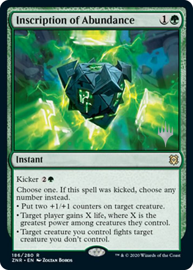 0186 Inscription of Abundance R Promo Pack: Zendikar Rising
