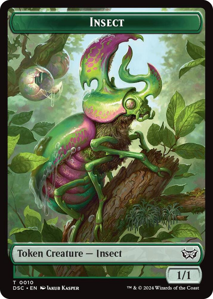 Insect (0010) // Manifest Double-Sided Token #10 T - Commander: Duskmourn: House of Horror Pokemon card