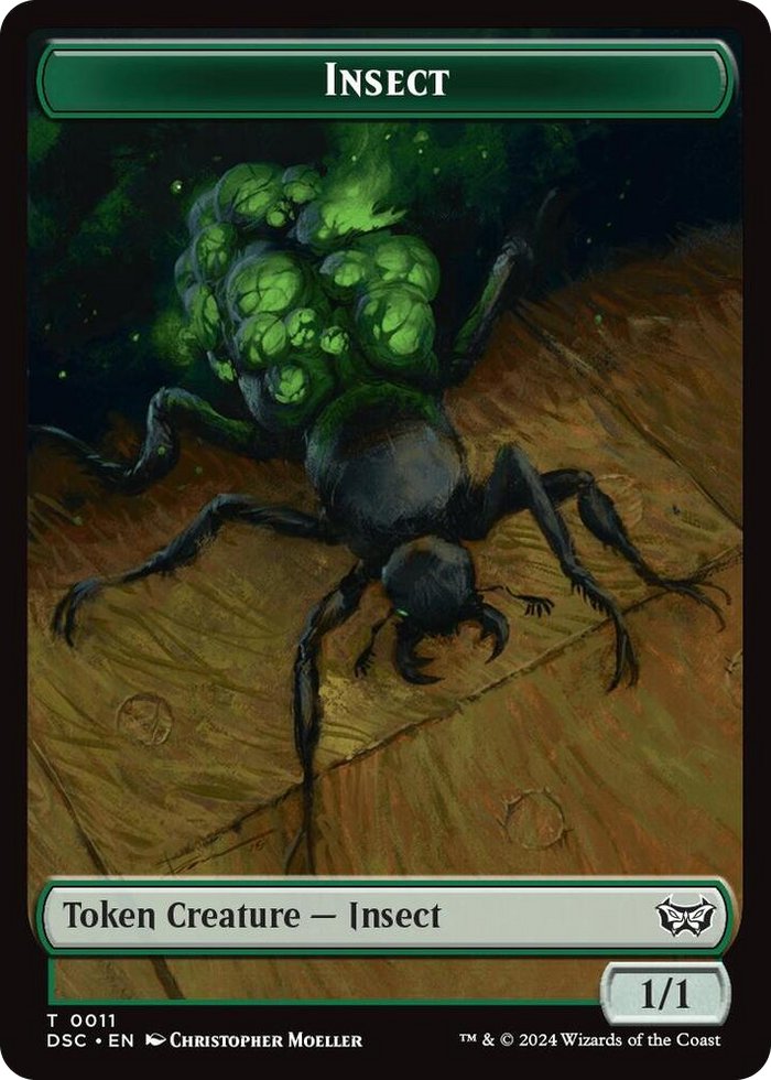 Insect (0011) // Ooze (0014) Double-Sided Token #11 T - Commander: Duskmourn: House of Horror Pokemon card