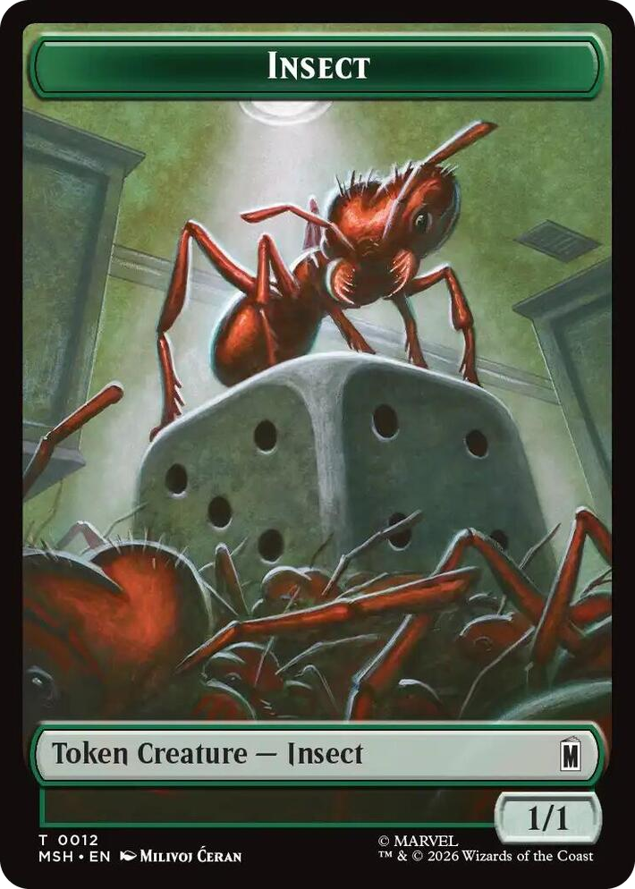 0012 Insect // Clue Double-Sided Token T Marvel Super Heroes