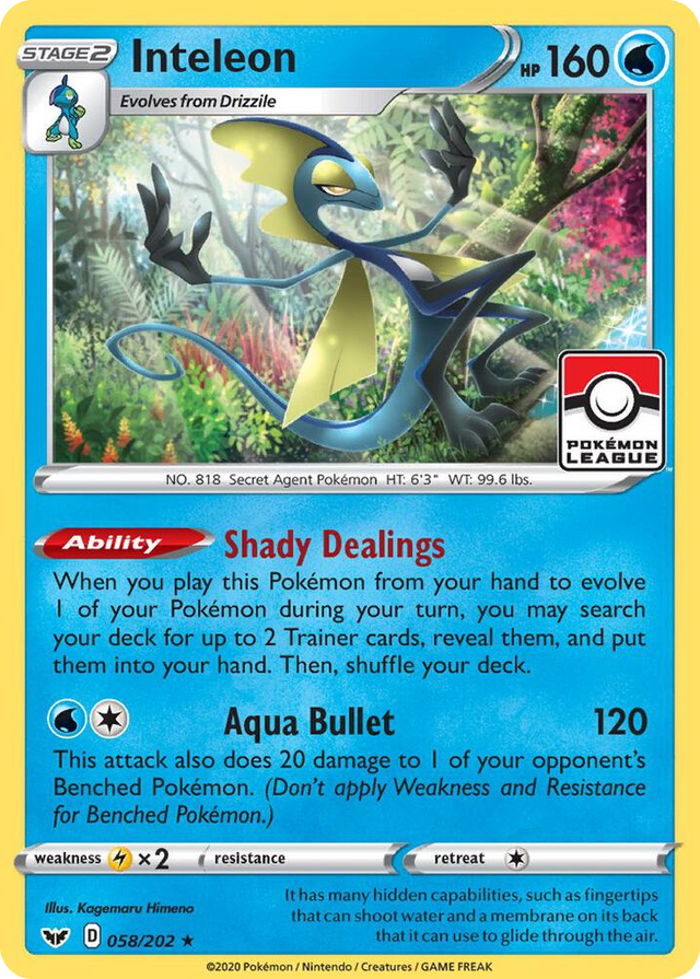 0058 Inteleon - 058/202 (Pokemon League) Promo League & Championship Cards