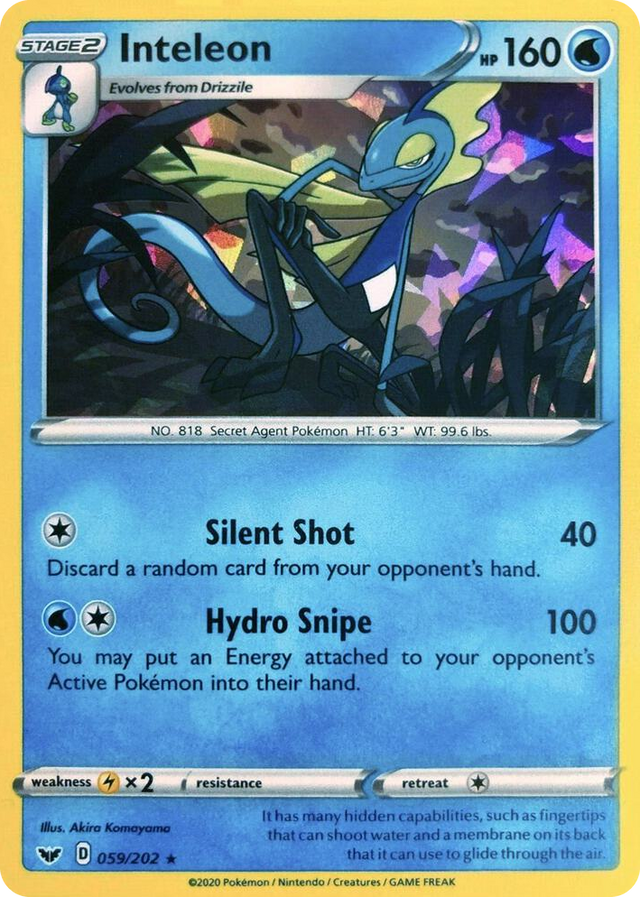 0059 Inteleon - 059/202 (Cracked Ice Holo) Holo Rare Deck Exclusives