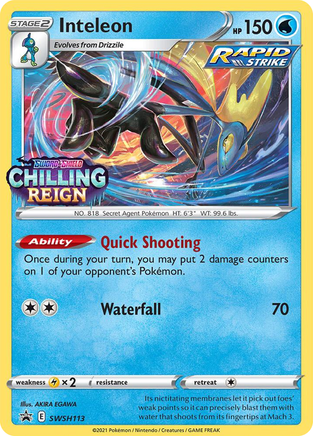 0113 Inteleon - SWSH113 (Prerelease) Promo Sword & Shield Promo Cards