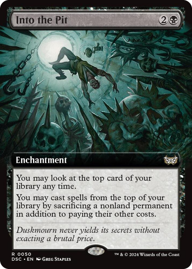 0050 Into the Pit (Extended Art) R Commander: Duskmourn: House of Horror