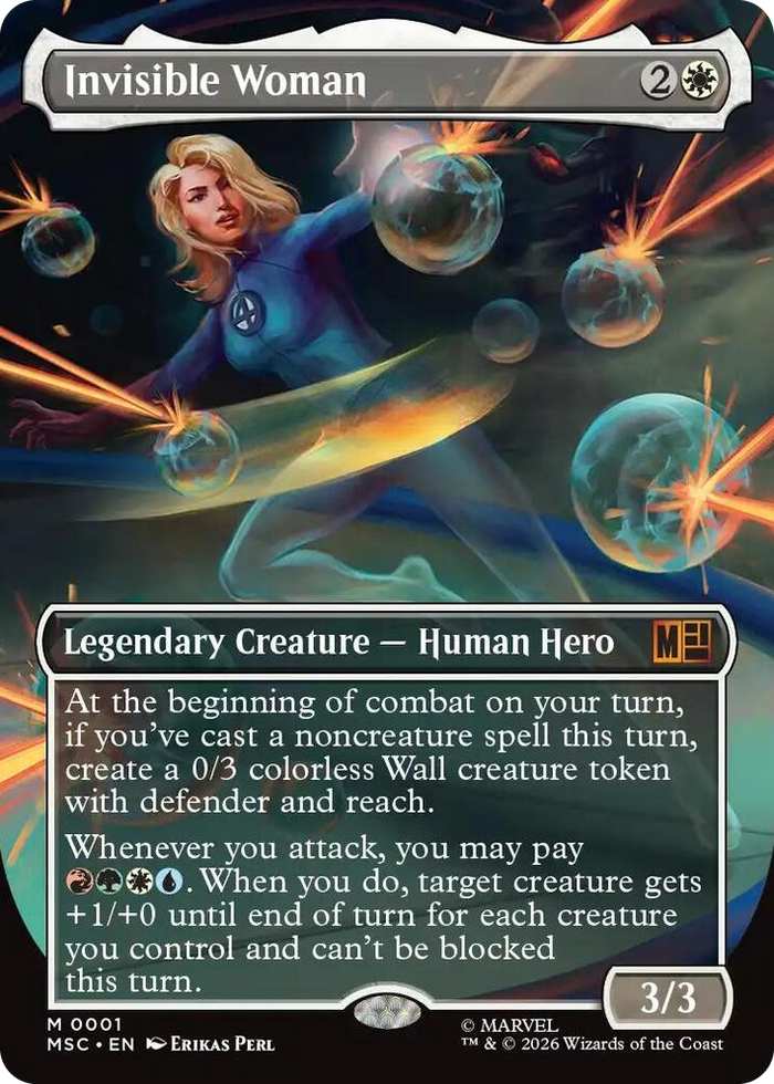 Invisible Woman (Borderless) #1 M - Commander: Marvel Super Heroes Pokemon card