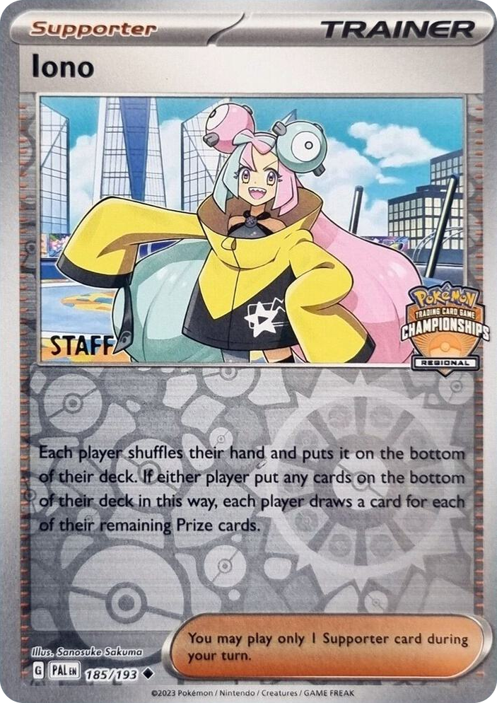 0185 Iono - 185/193 (Regional Championships) [Staff] Uncommon League & Championship Cards