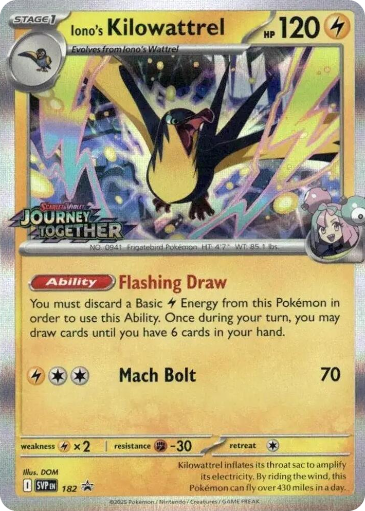 0182 Iono's Kilowattrel - 182 (Prerelease) Promo Scarlet & Violet Promo Cards