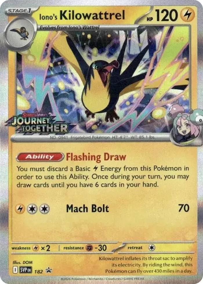 0182 Iono's Kilowattrel - 182 (Prerelease) Promo Scarlet & Violet Promo Cards