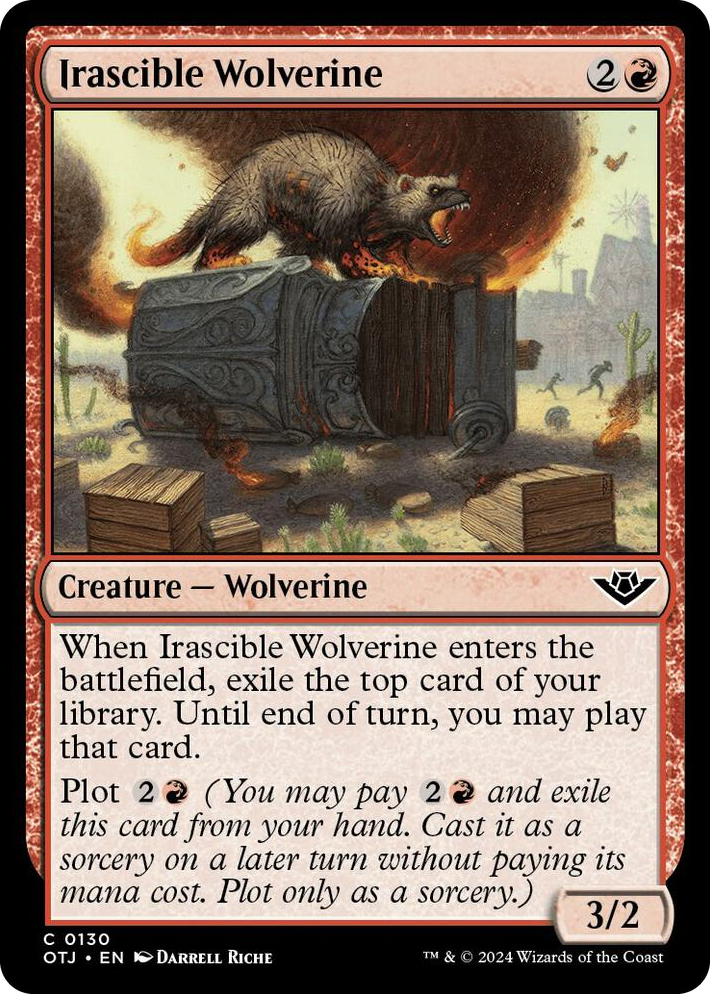 0130 Irascible Wolverine C Outlaws of Thunder Junction