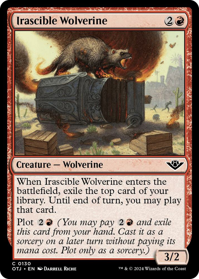 0130 Irascible Wolverine C Outlaws of Thunder Junction