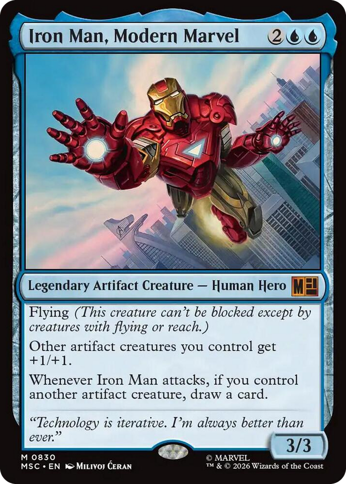 Iron Man, Modern Marvel #830 M - Commander: Marvel Super Heroes Pokemon card